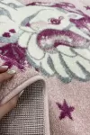 Розов детски килим Юникорн еднорог и дъга