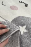 Сив детски килим Юникорн със звезди