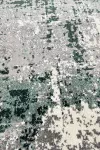 Абстрактен килим Аксел със зелено, сиво и бяло