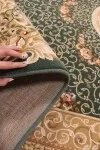 Зелен персийски килим Диамант с ресни
