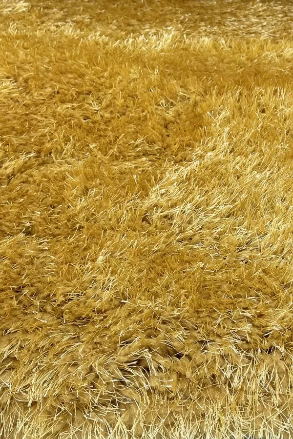 Жълт шаги килим Пъфи