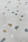 Кръгъл кремав килим Pastel на цветни точки