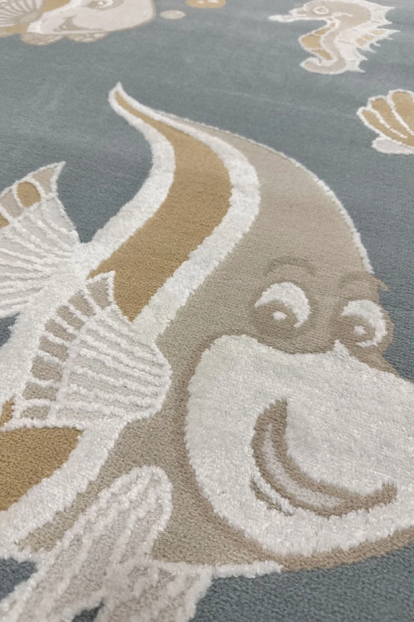 Син детски килим Pastel морски свят