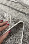 Овален килим Trend на черти в антрацит и кафяво