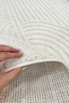 Супер мек структуриран килим Wool бели овали