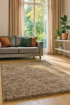 Бежов шаги килим Пъфи	