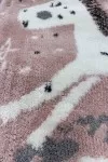 Супер мек розов детски килим с еднорог
