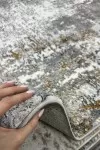 Сив килим Фигаро със синьо и жълто
