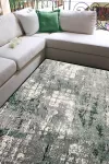 Абстрактен килим Аксел със зелено, сиво и бяло