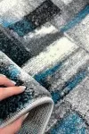 Пътека Вила на квадрати в сиво и синьо