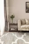 Бежов килим Флат плоска бримка с рамка	