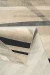 Вълнен килим Белла на тъмно и свветлосини черти