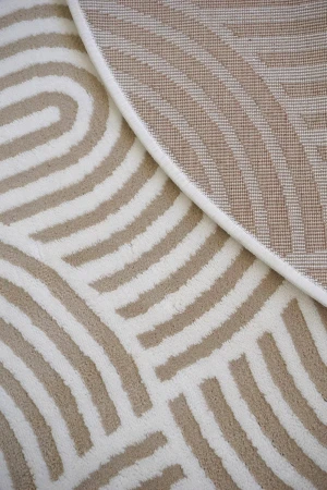 Кремав килим Гео с овали