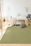 Зелен килим Лана плоска бримка от вълна	