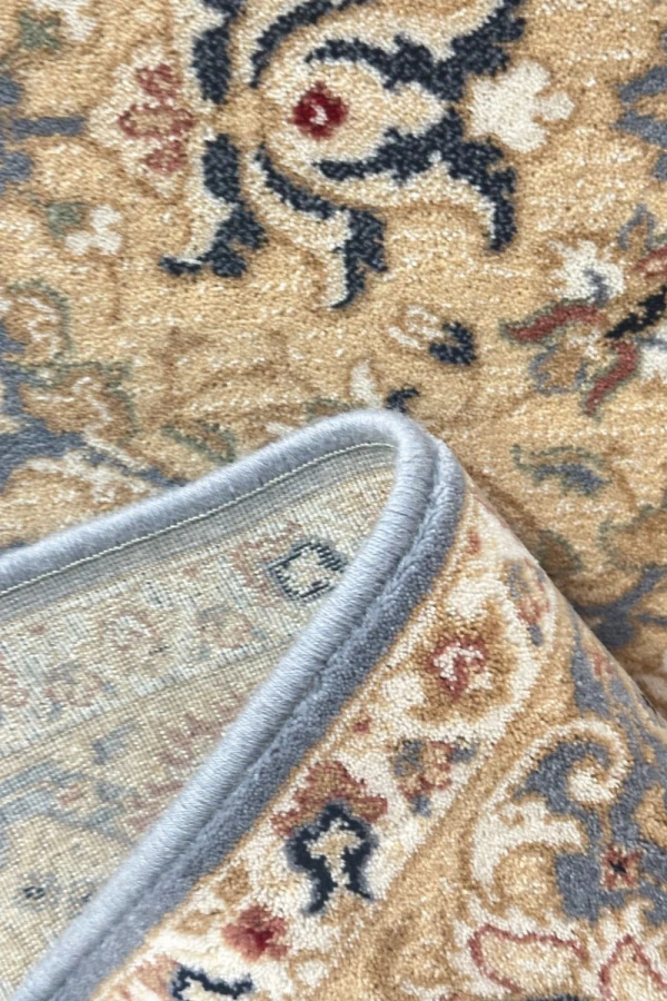 Вълнен килим Белла светлосиньо и бежово