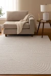 Супер мек структуриран килим Wool бели овали