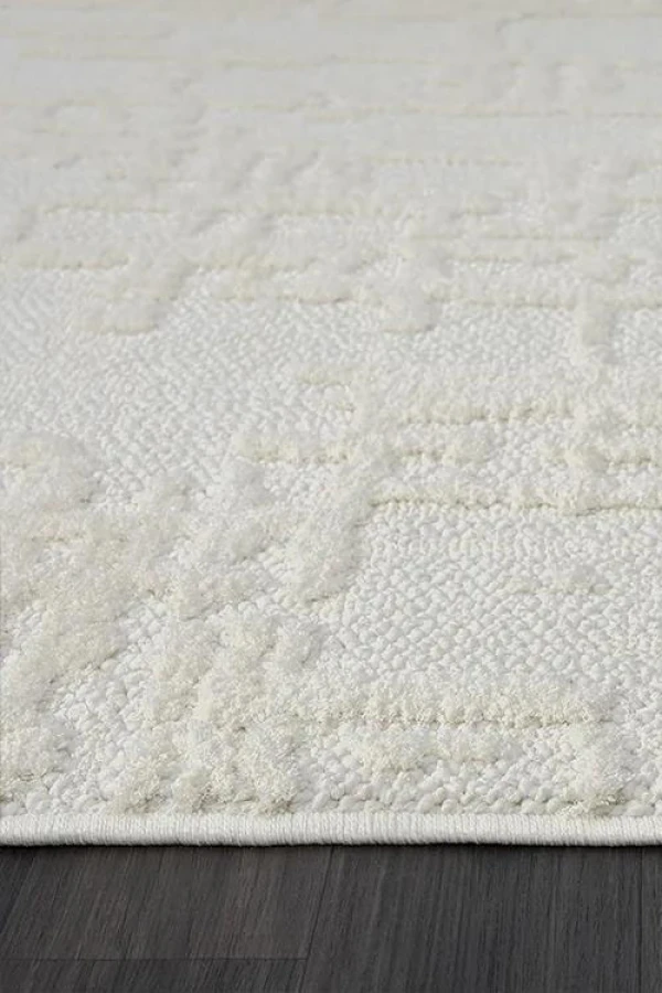 Супер мека структурирана пътека Wool в бяло