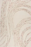 Бежов абстрактен килим Swirl с оранжево