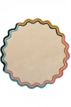 Кръгъл къдрав килим Scallop с неправилна форма от вълна