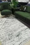 Абстрактен килим Марвел в зелено, кремаво и бяло	