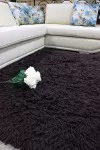 Кафяв ръчен вълнен килим шаги Спагети