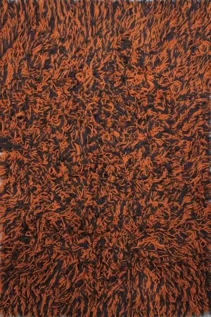 Оранжев ръчен вълнен килим шаги Спагети