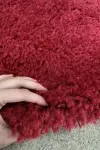 Червен рошав килим Шаги Лукс