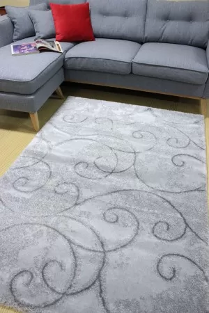 Сив килим Уникат на завъртулки