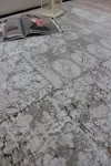 Бежов килим Касъл с пачуърк дизайн