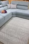 Сив килим Касъл на сребристи ромбове