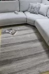 Сив килим Касъл на сребристи райета