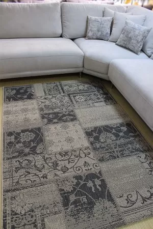 Тъмносив килим Котаж с пачуърк