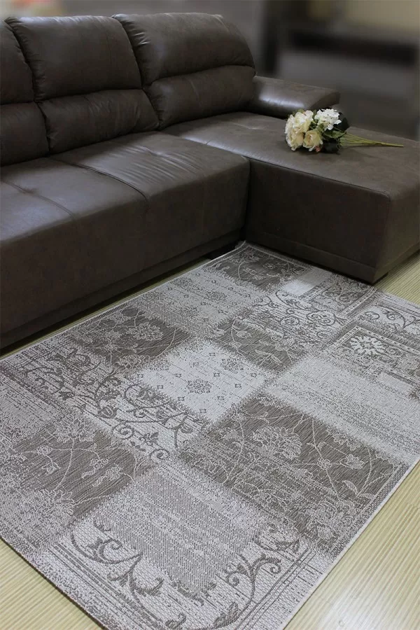 Бежов килим Котаж с пачуърк