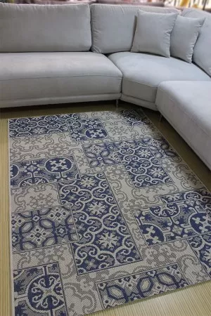 Син килим Котаж с пачуърк