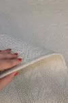 Бял килим Джърси с плетка