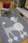 Сив детски килим Навахо с куче