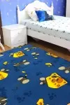 Син мокетен детски килим с мишлета