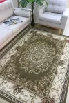 Зелен вълнен килим Ренесанс