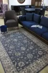 Син вълнен килим Антик