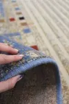 Вълнен модерен килим Ренесанс в синьо
