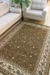 Зелен вълнен килим Премиера