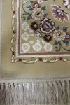 Бежов персийски килим Диамант с ресни