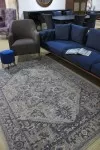 Вълнен килим Антик в синьо