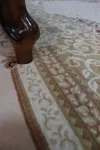 Вълнен кремав килим Премиум с цветчета