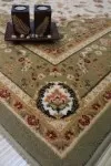 Персийски вълнен килим Арабика зелено и крем