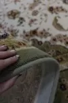 Персийски вълнен килим Арабика зелено и крем