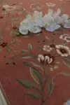 Вълнен килим Елеганс розов на цветя
