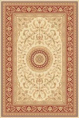 Класически килим Белла с червен бордюр