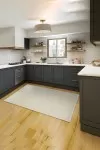 Бял вълнен килим Лана с рамка
