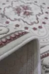 Бял класически килим Жасмин с рози